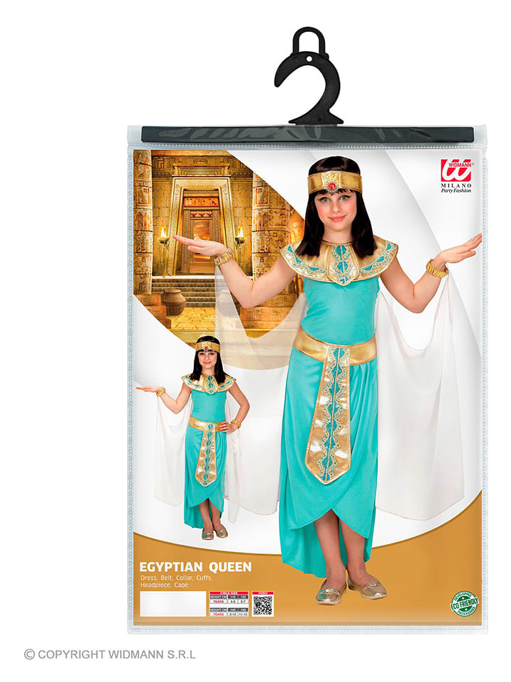 Carnival Party 5-częściowy kostium w kolorze złoto-turkusowym rozmiar: 140