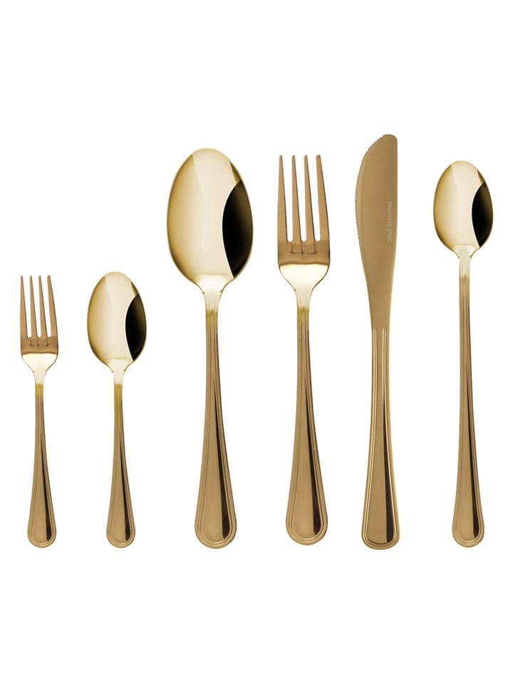 Vialli Design 24-częściowy zestaw sztućców w kolorze złotym rozmiar: onesize
