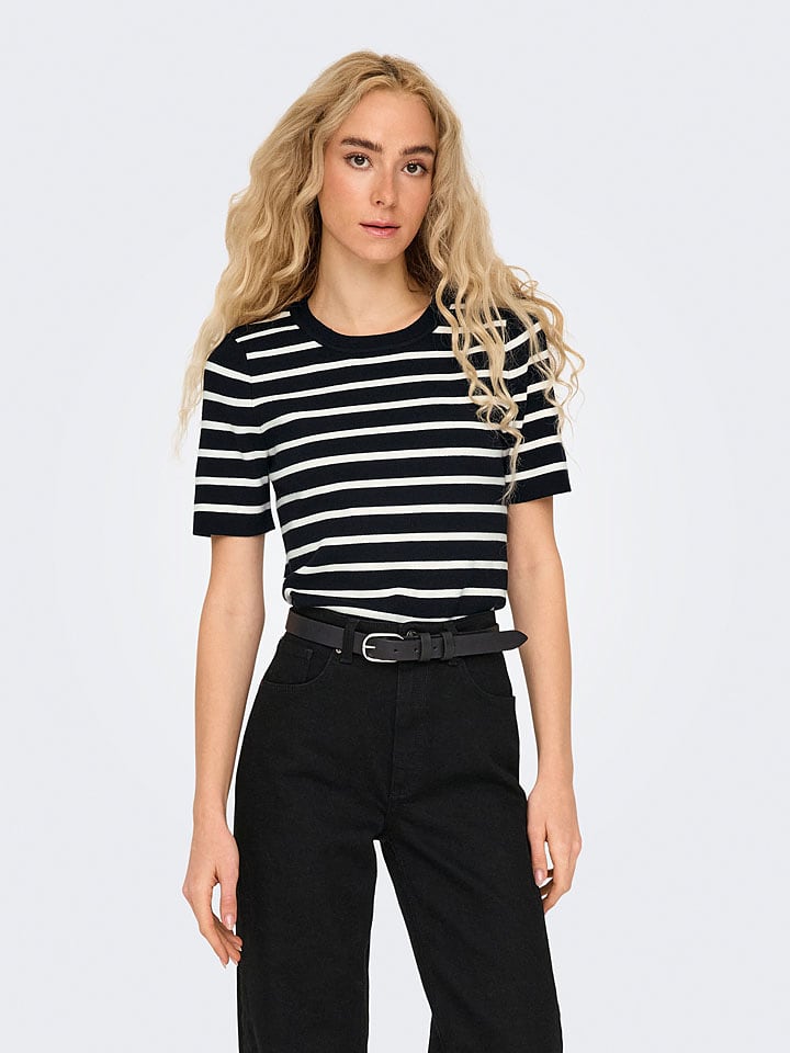 ONLY Sweter w kolorze beżowo-czarnym rozmiar: XL