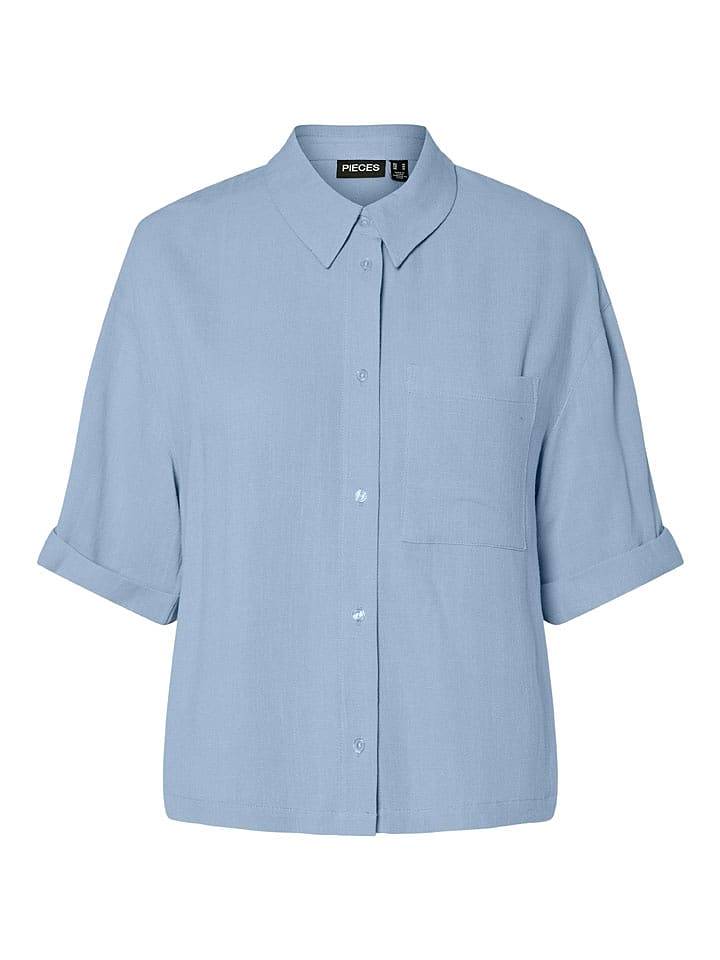 Pieces Bluzka "Vinsty" w kolorze błękitnym rozmiar: XS