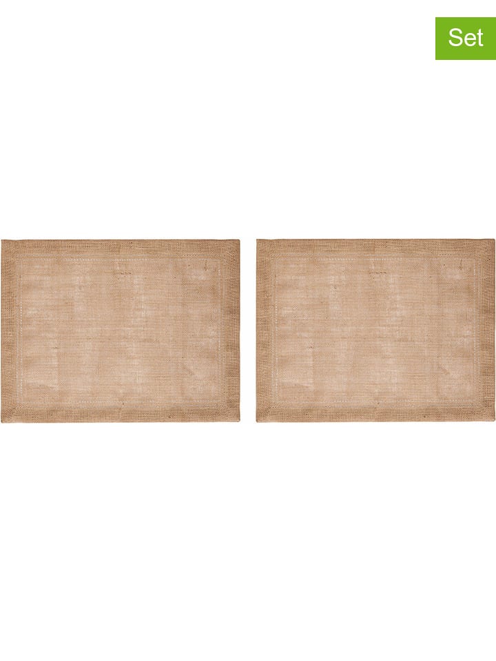 Mikasa Podkładki stołowe (2 szt.) w kolorze beżowym z juty - 45 x 35 cm rozmiar: onesize