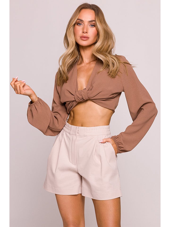 made of emotion Szorty w kolorze beżowym rozmiar: L