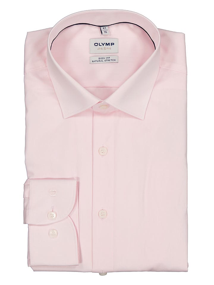 OLYMP Koszula "Level 5" - Body fit - w kolorze jasnoróżowym rozmiar: 38