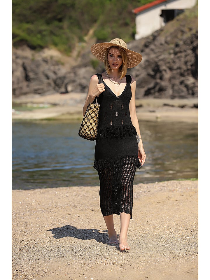 Milan Kiss Sukienka dzianinowa w kolorze czarnym rozmiar: M