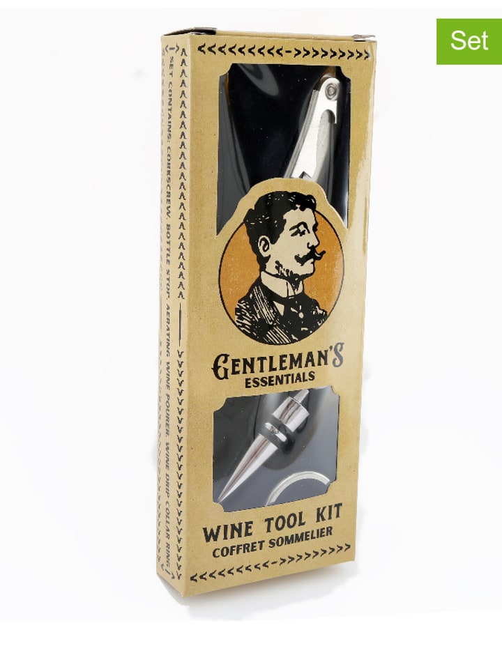 SiL Interiors 4-częściowy zestaw w kolorze srebrno-czarnym do wina rozmiar: onesize