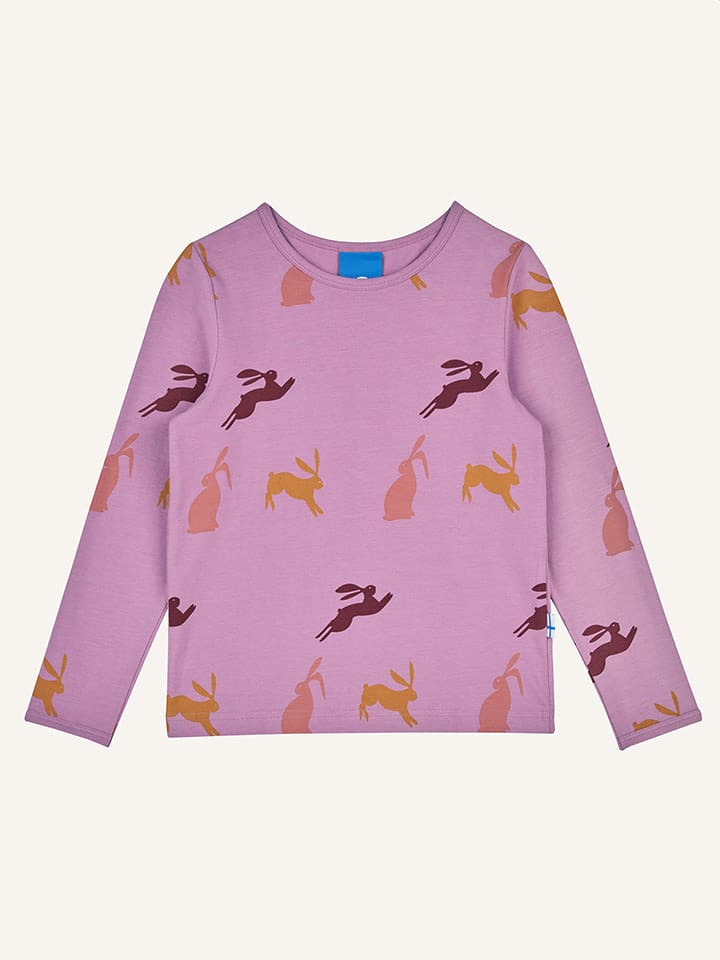 finkid Koszulka "Juhannus" w kolorze fiołkowym ze wzorem rozmiar: 110/120