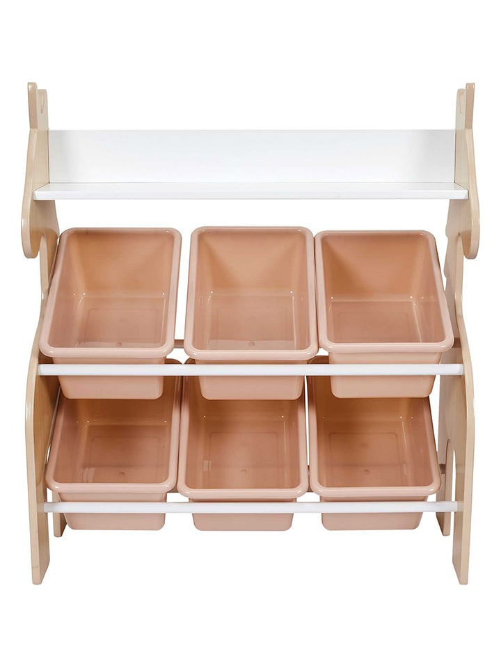 The Home Deco Kids Regał w kolorze jasnoróżowo-jasnobrązowym - 63,5 x 71,5 x 29,5 cm rozmiar: onesize