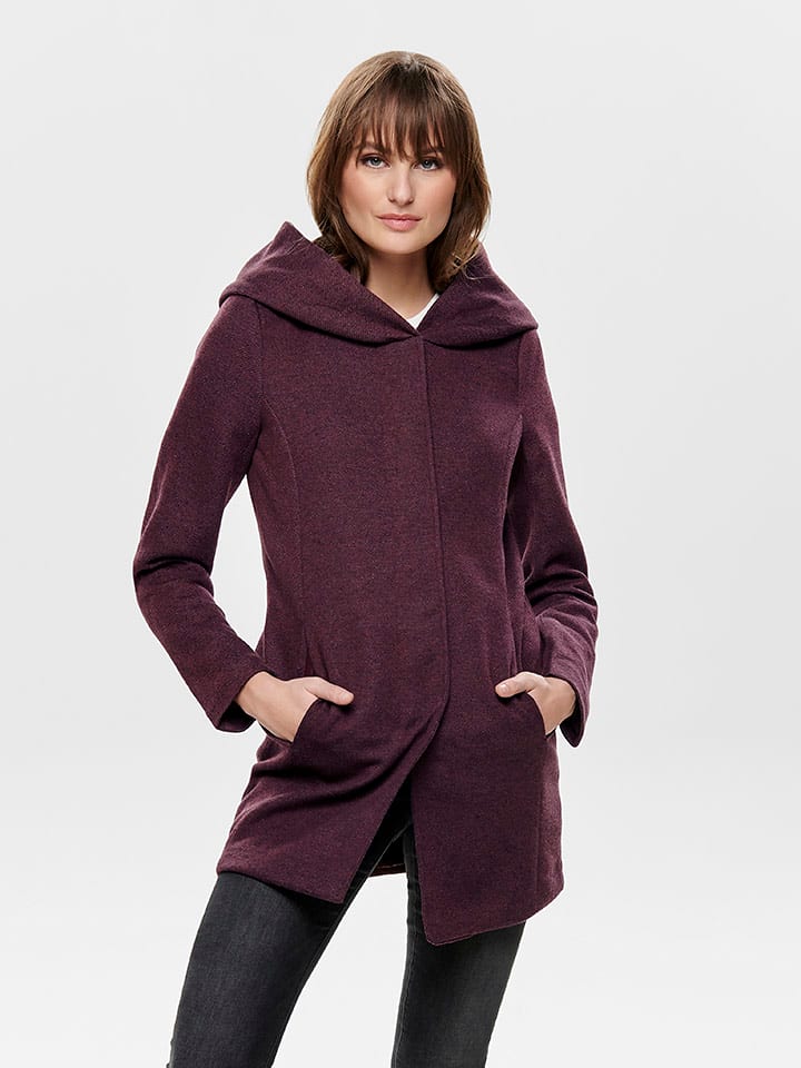 ONLY Płaszcz przejściowy w kolorze bordowym rozmiar: XS