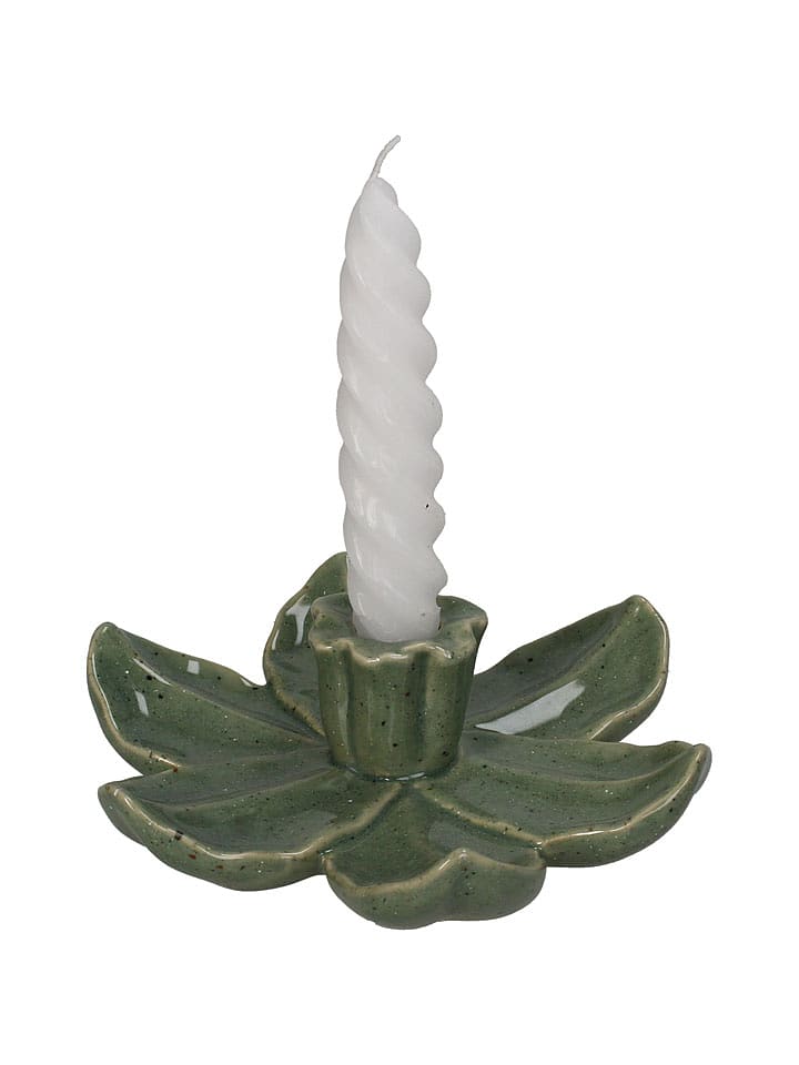 Kersten Świecznik "Flower" w kolorze zielonym - wys. 4,5 x Ø 17 cm rozmiar: onesize