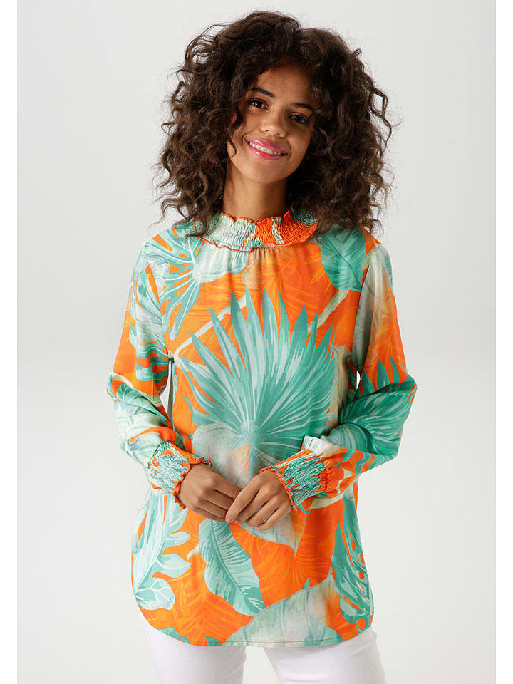 Aniston Bluzka w kolorze turkusowo-pomarańczowym rozmiar: 40