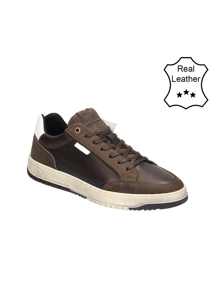 Bullboxer Skórzane sneakersy w kolorze brązowym rozmiar: 45
