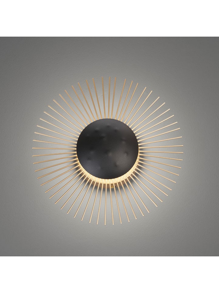 FISCHER & HONSEL Lampa ścienna LED "Varras" w kolorze złoto-czarnym - gł. 9 x Ø 30 cm rozmiar: onesize