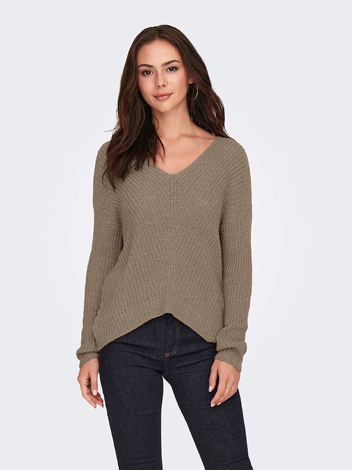 JDY Sweter w kolorze jasnobrązowym rozmiar: S