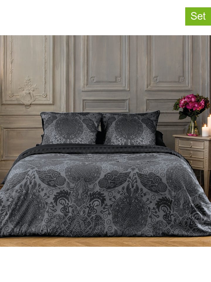 CXL by Christian Lacroix Satynowe poszewki (2 szt.) w kolorze ciemnoszarym na poduszkę rozmiar: 50x70 cm