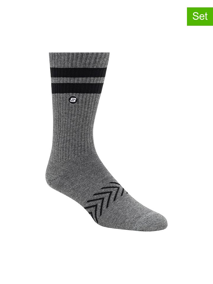 Skechers Skarpety (6 par) w kolorze szaro-czarnym rozmiar: 40,5-46