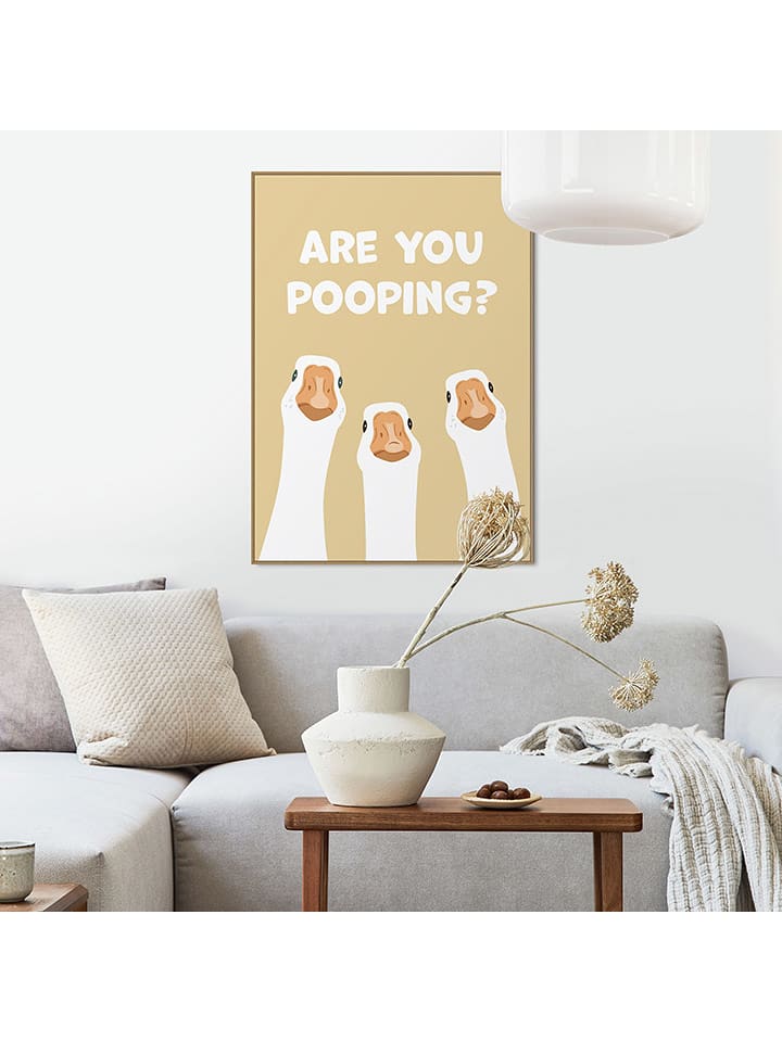 Orangewallz Druk artystyczny "Are You Pooping" w ramce rozmiar: 50x70 cm