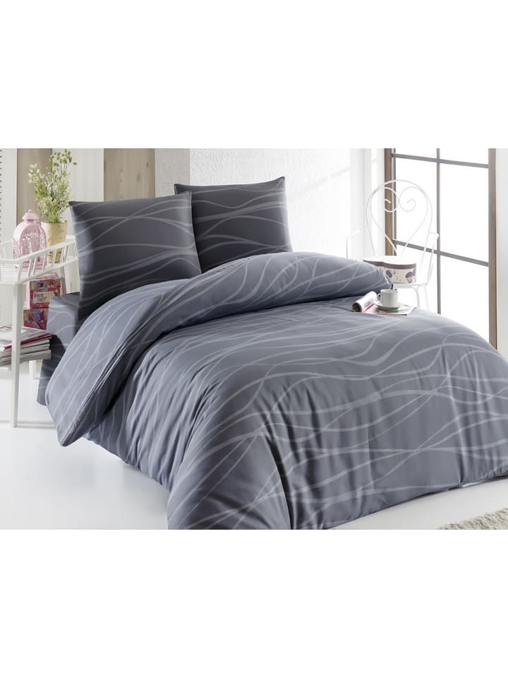 Elizabed Komplet pościeli "Verda" w kolorze szarym rozmiar: 155x220 cm