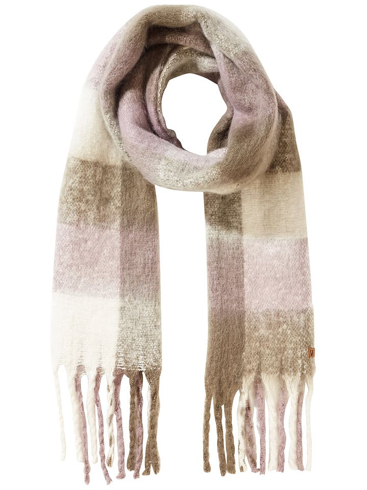 Camel Active Szal w kolorze oliwkowo-jasnoróżowo-białym rozmiar: onesize