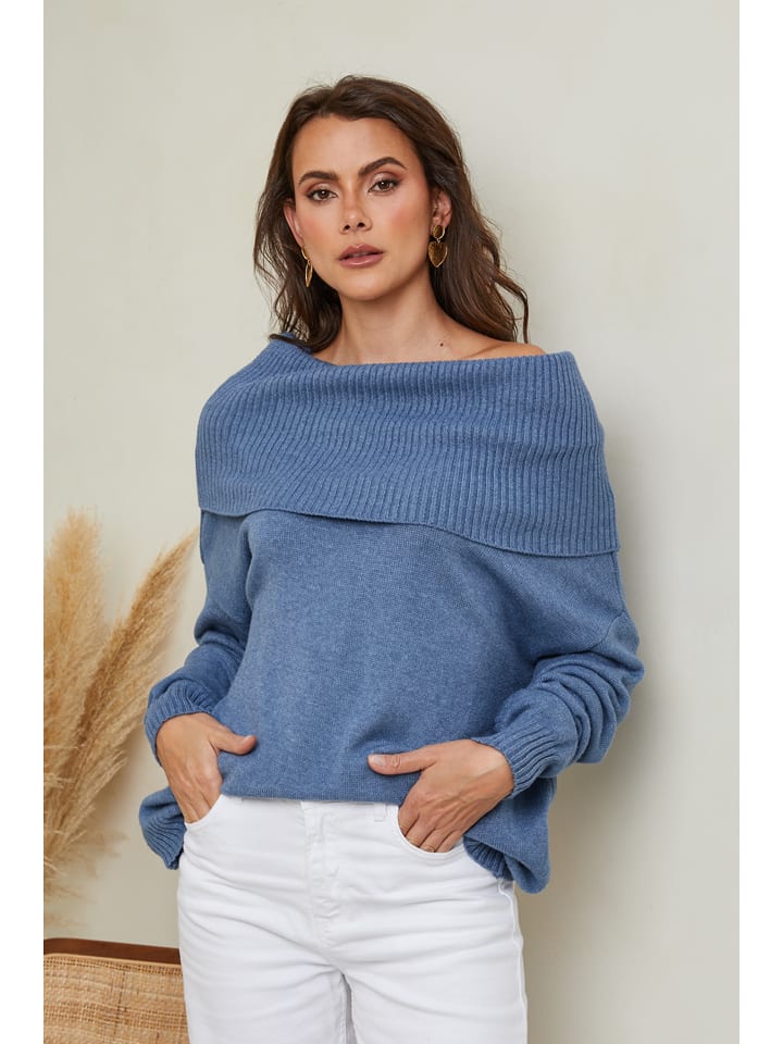 So Cachemire Sweter "Kaba" w kolorze niebieskim rozmiar: XL