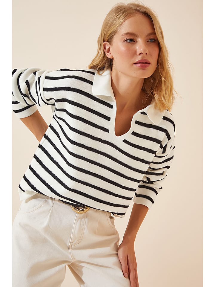 Happiness Istanbul Sweter w kolorze białym rozmiar: onesize