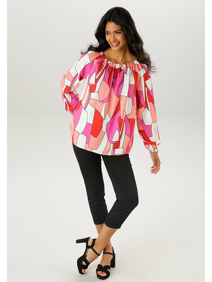 Aniston Bluzka w kolorze biało-różowym rozmiar: 44