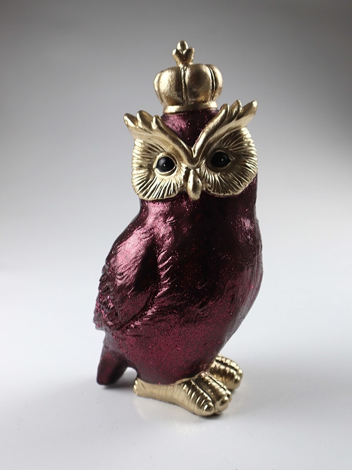 AM Design Figurka dekoracyjna "Sowa" w kolorze złoto-fioletowym - dł. 24 cm rozmiar: onesize
