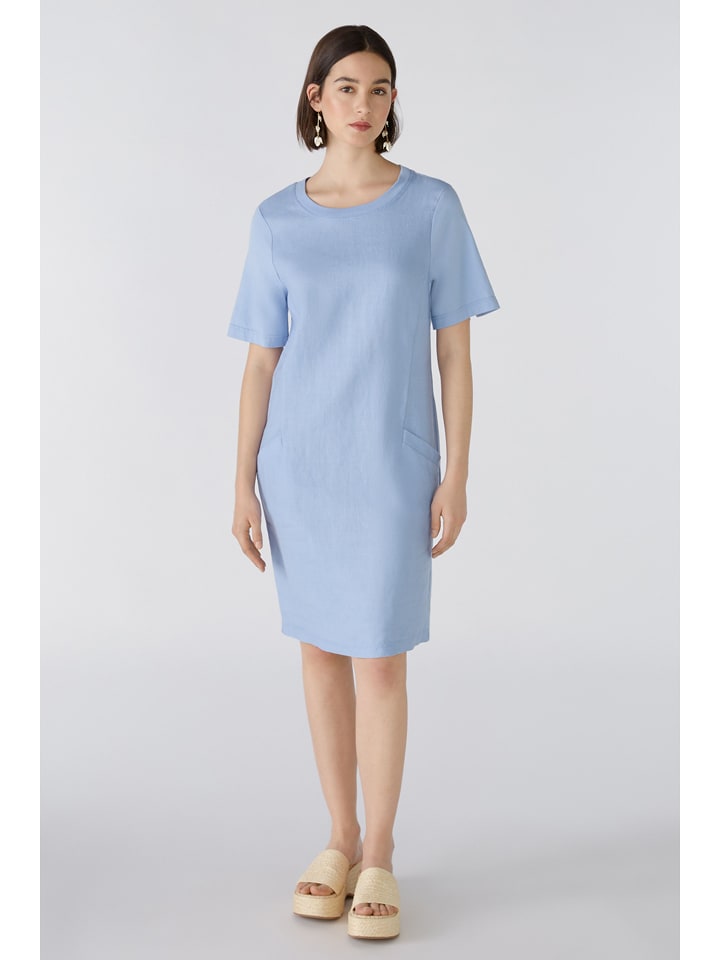 Oui Lniana sukienka w kolorze błękitnym rozmiar: 38