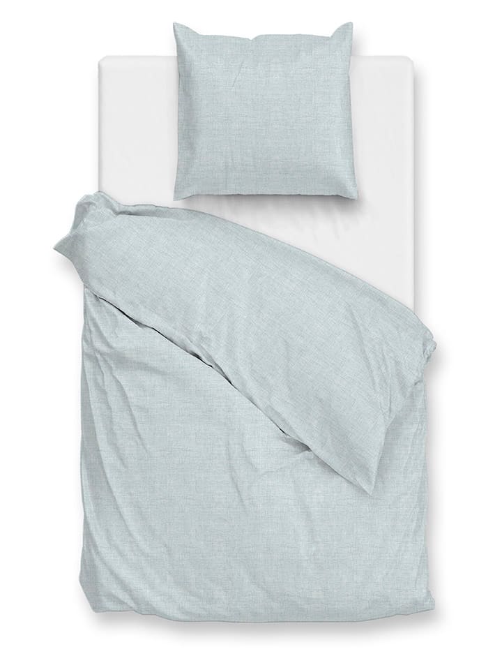 HNL Komplet pościeli flanelowej "Flanella di Lino" w kolorze miętowym rozmiar: 200x220 cm