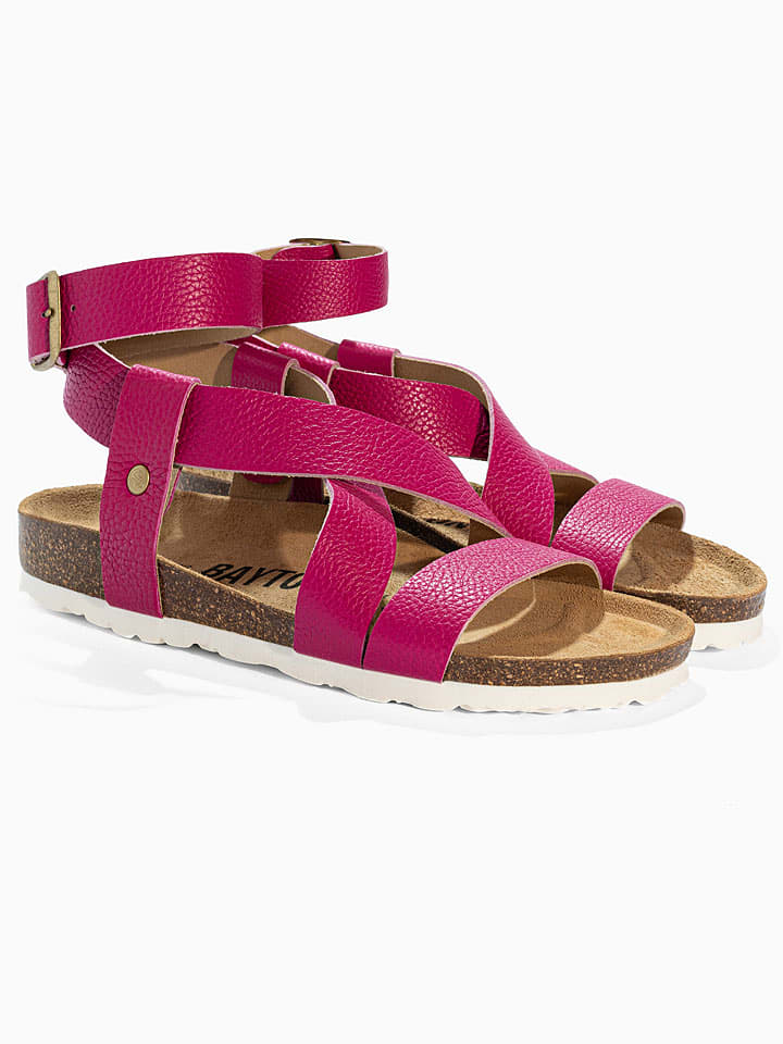 BAYTON Skórzane sandały "Mykonos" w kolorze różowym rozmiar: 37