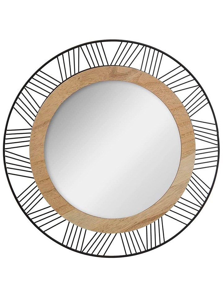 WellHome Lustro w kolorze czarno-jasnobrązowym - Ø 45 cm rozmiar: onesize
