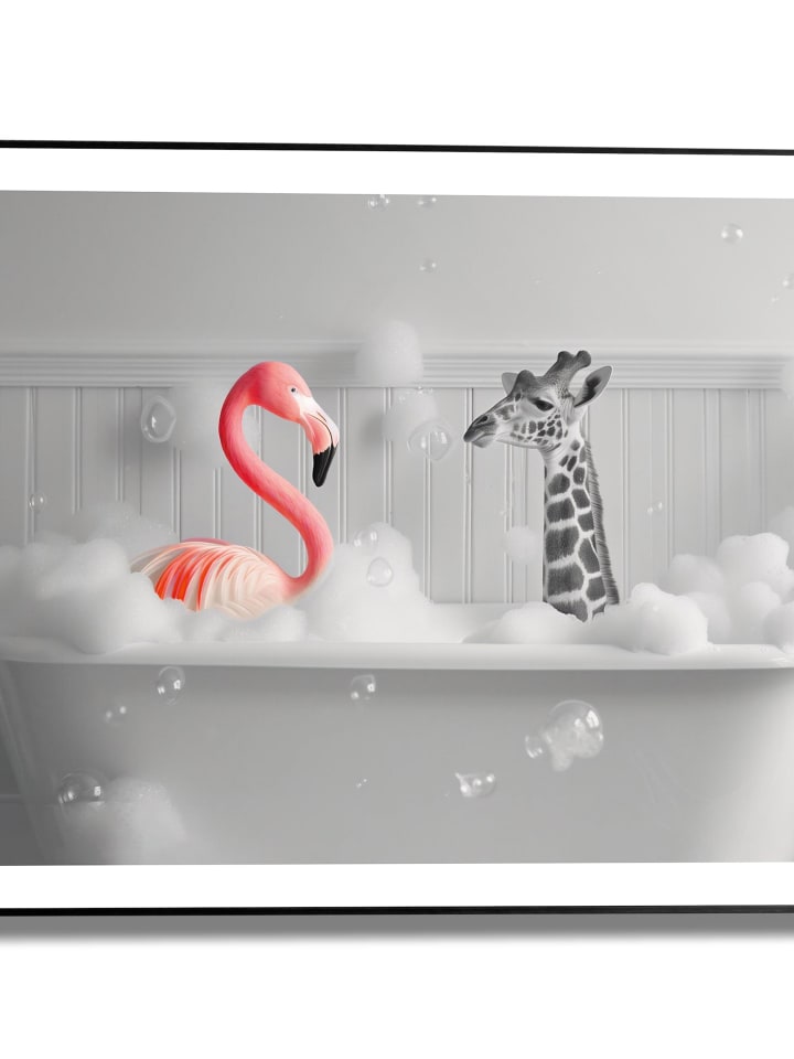 Orangewallz Druk artystyczny "Bathing Buddie" w ramce rozmiar: 40x50 cm