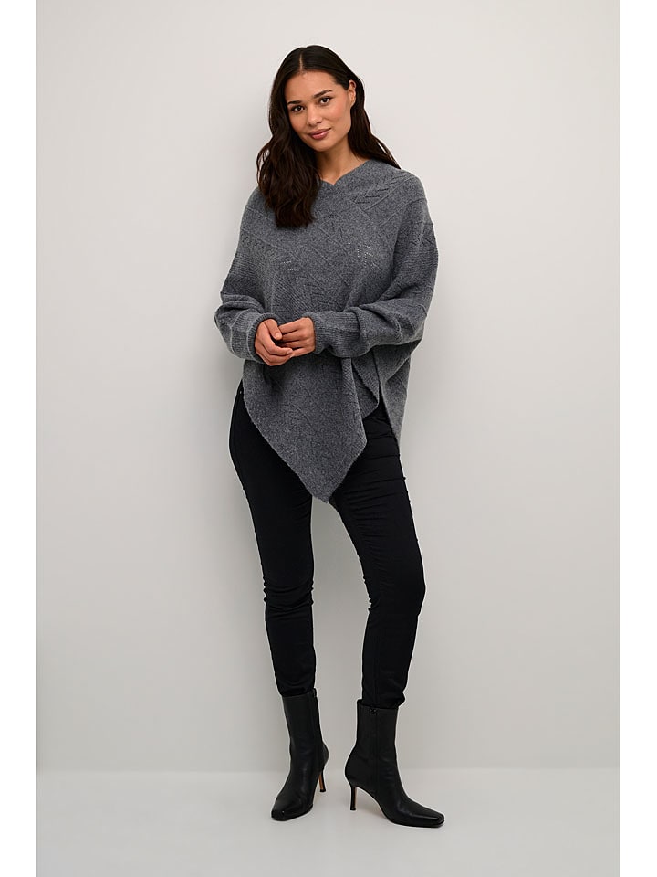 Cream Ponczo "Holiday" w kolorze szarym rozmiar: onesize