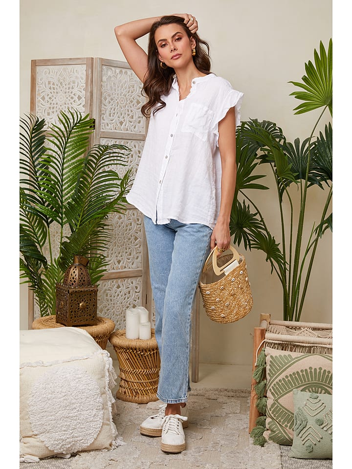 Lin Passion Lniana koszulka w kolorze białym rozmiar: 36/38