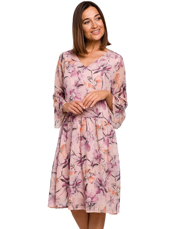 Stylove Sukienka w kolorze jasnoróżowym ze wzorem rozmiar: XL