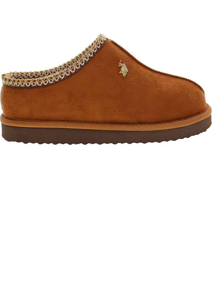 U.S. Polo Assn. Kapcie w kolorze jasnobrązowym rozmiar: 38