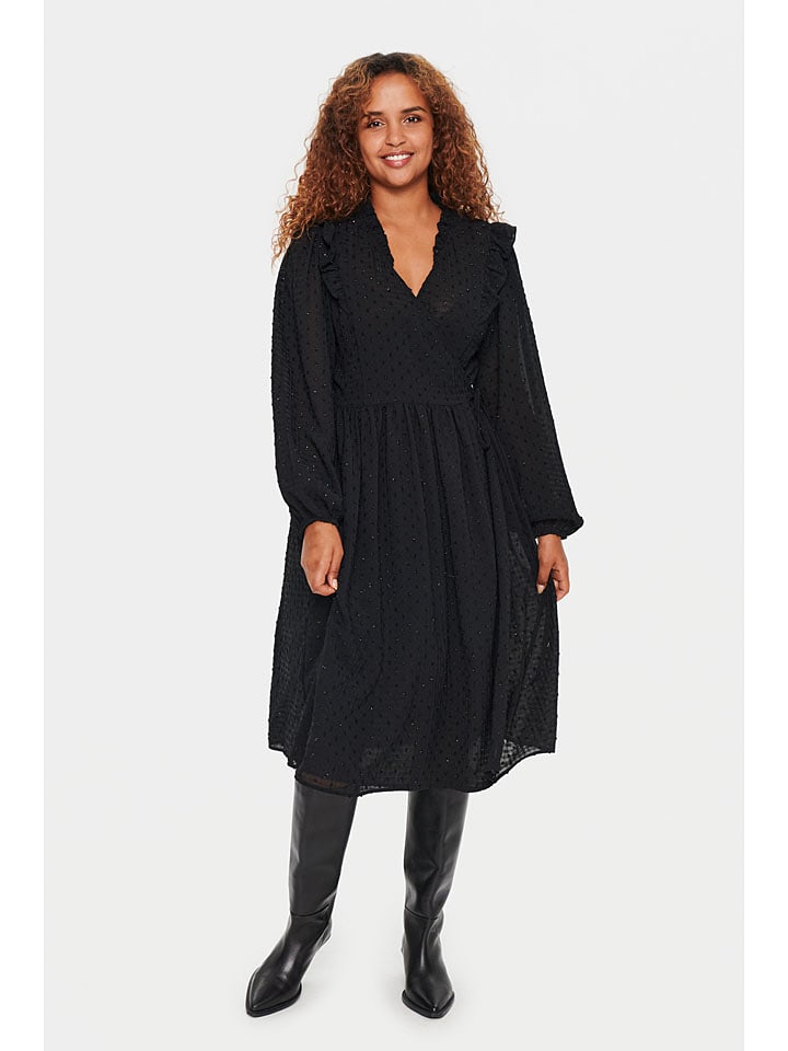 SAINT TROPEZ Sukienka "Bianka" w kolorze czarnym rozmiar: XL