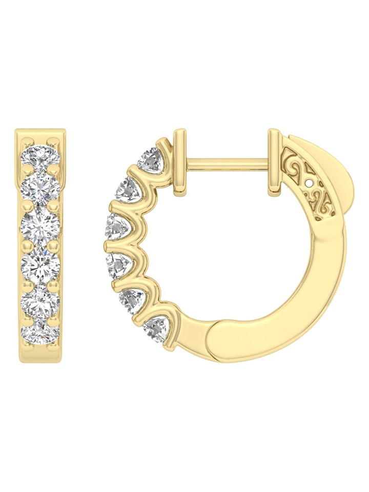 Diamonds lab grown Złote kolczyki-kreole z diamentami rozmiar: onesize