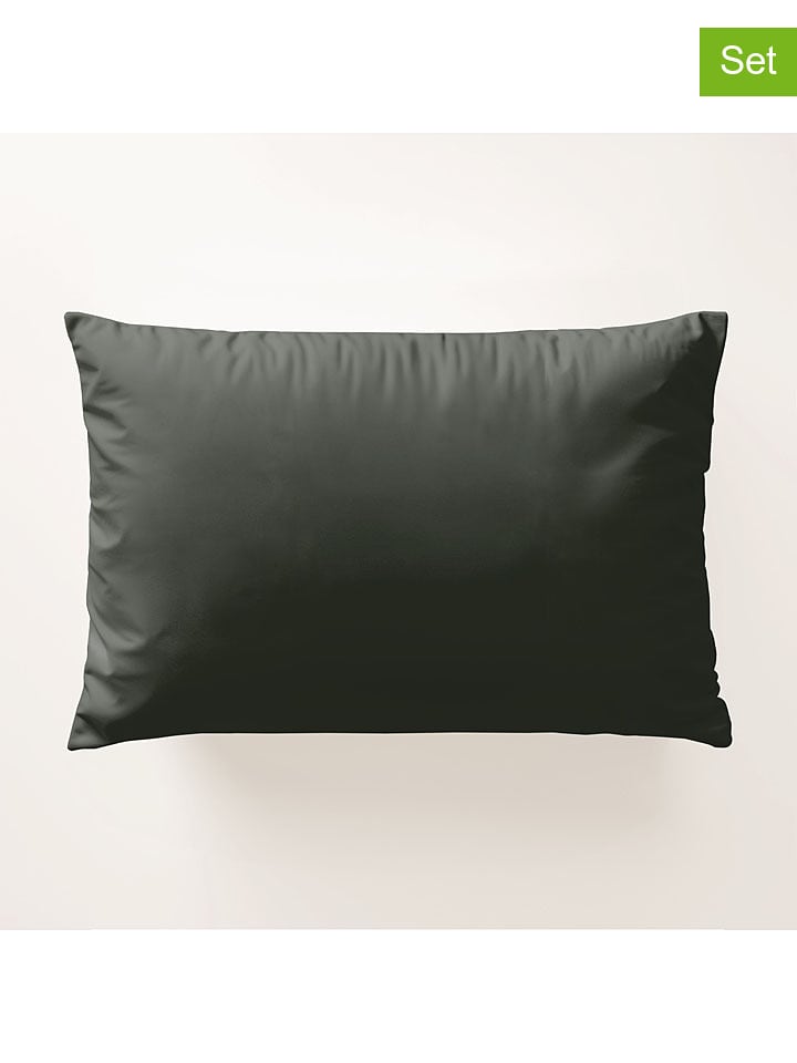 Pierre Cardin Perkalowe poszewki (2 szt.) w kolorze ciemnozielonym na poduszkę rozmiar: 50x80 cm