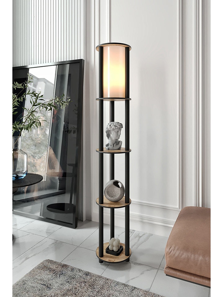 ABERTO DESIGN Lampa stojąca w kolorze jasnobrązowo-czarnym - 24 x 150 x 25 cm rozmiar: onesize