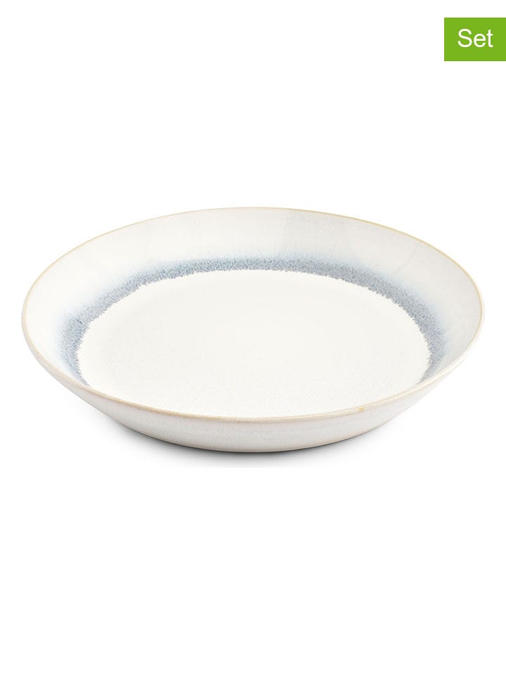 Salt and Pepper Miski (4 szt.) "Stripes" w kolorze biało-niebieskim - wys. 3,5 x Ø 23,5 cm rozmiar: onesize