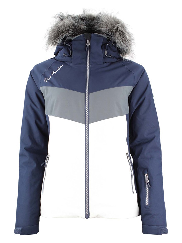 Peak Mountain Kurtka narciarska "Afidol" w kolorze niebiesko-białym rozmiar: M