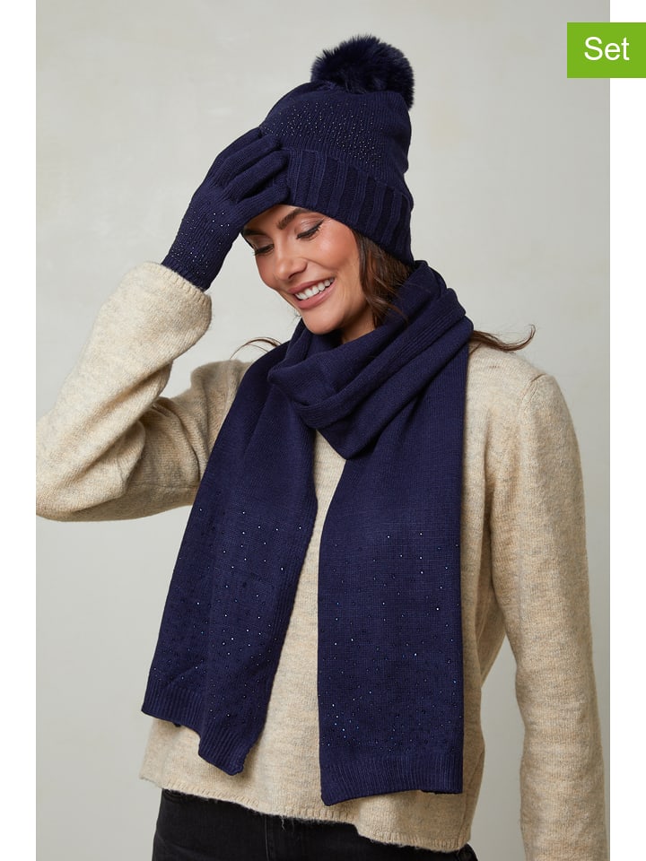 Soft Cashmere 3-częściowy zestaw w kolorze granatowym rozmiar: onesize