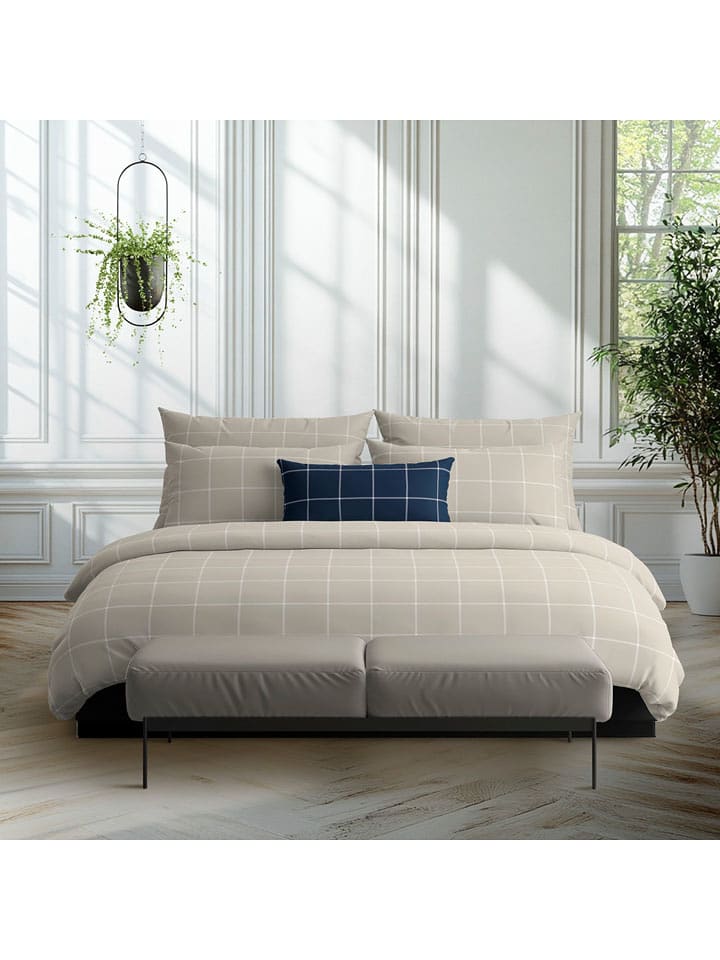 maison héritage PARIS Komplet pościeli satynowej "Amélia" w kolorze szarobrązowym rozmiar: 200x220 cm