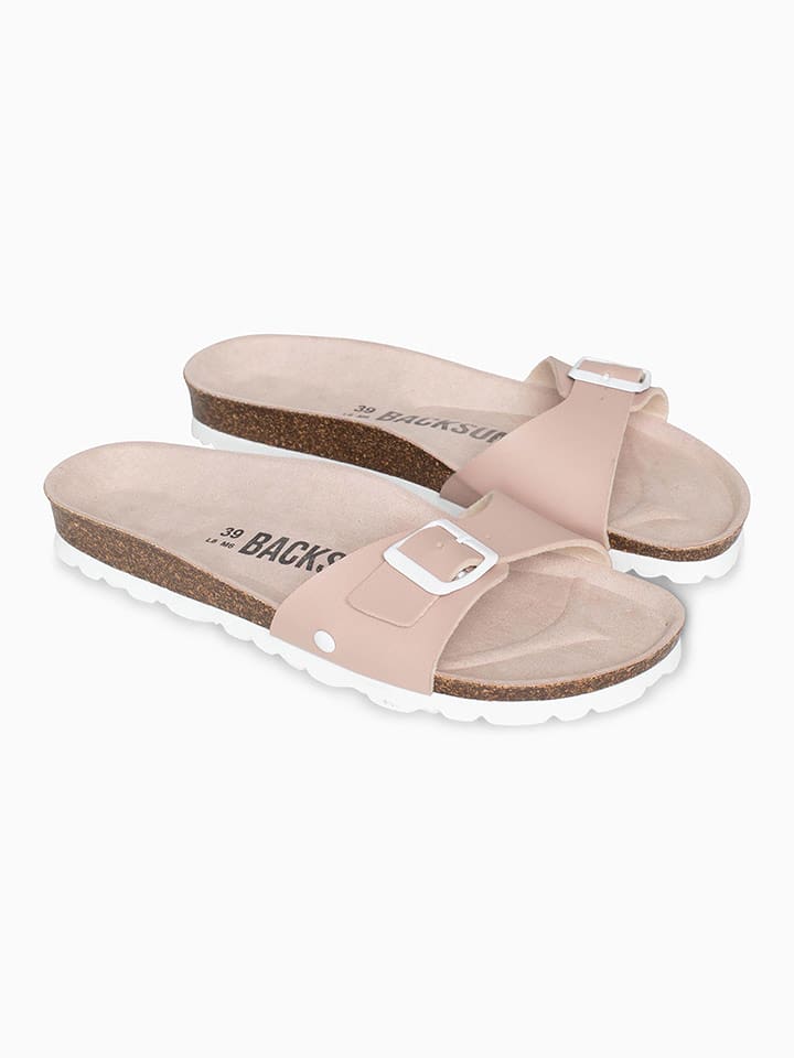 BACKSUN Klapki "Paris" w kolorze beżowym rozmiar: 41