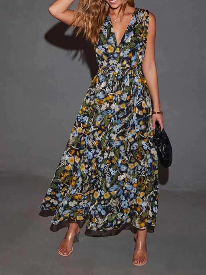 Milan Kiss Sukienka w kolorze zielono-niebieskim ze wzorem rozmiar: M