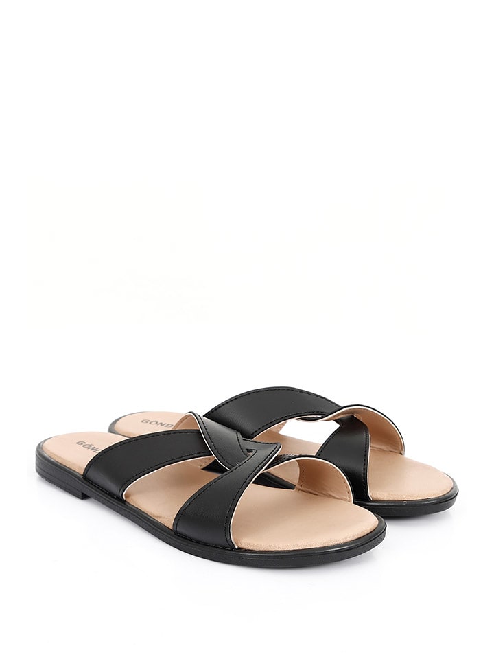 GÖNDERİ® Klapki w kolorze czarnym rozmiar: 44