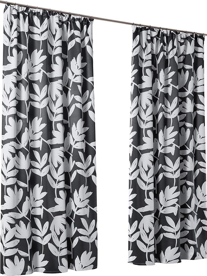 heine home Zasłona zaciemniająca w kolorze czarno-białym rozmiar: 145x135 cm