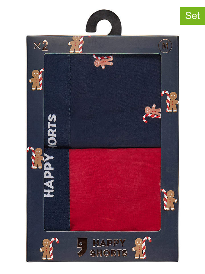 Happy Shorts Bokserki (2 pary) w kolorze granatowo-czerwonym rozmiar: XL