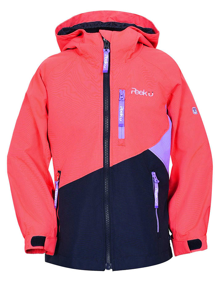 Peek U Kurtka przeciwdeszczowa "Hazel" w kolorze koralowo-granatowym rozmiar: 116