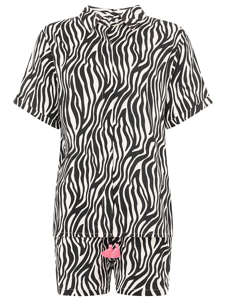 Zwillingsherz 2-częściowy zestaw "Zebra Print" w kolorze czarno-białym rozmiar: S/M